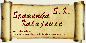 Stamenka Kalojević vizit kartica